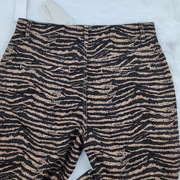 Joie -166 NWT Sharma Animal Print Ankle Pants in Biscotti Zebra Kick Fit Size 30 - Picture 8 of 12